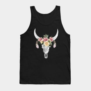 Cow skull floral 1 Tank Top